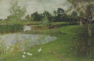 By The Pond by John Sowerby
