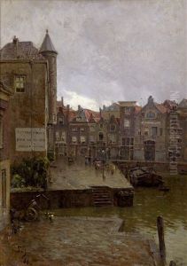 Hollandische Stadtansicht Mit Gracht by Carl Martin Soya-Jensen
