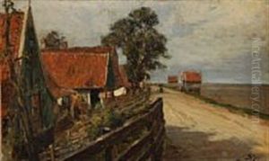 Coastal Scene From Volendam In Holland by Carl Martin Soya-Jensen