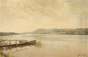 View From Juel Lake At Silkeborg, Denmark by Carl Martin Soya-Jensen