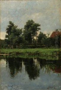 Landscape With A Lake And Tall Trees by Carl Martin Soya-Jensen