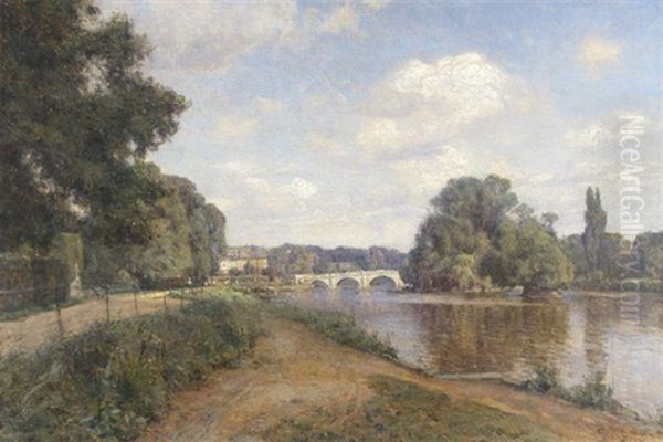 The Thames At Richmond View Of The Old Bridge From Cholmondeley Walk - view 1