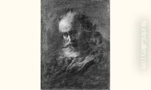 Portrait D'homme Barbu. by Pieter Jan Brandl