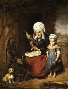 Grossmutter Am Spinnrad by Elizabeth Emma Soyer