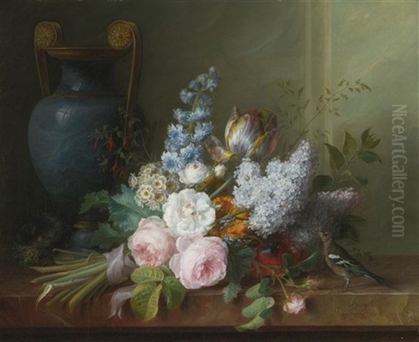 A Bouquet Of Flowers With A Bird's Nest - view 1