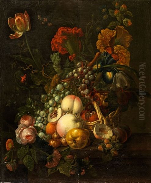 Grosses Stilleben Mit Fruchten Und Blumen - view 1