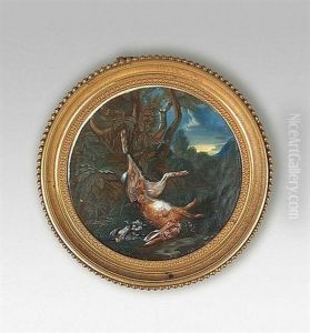 Trophee Au Lievre Et Oiseaux by Gerard Van Spaendonck