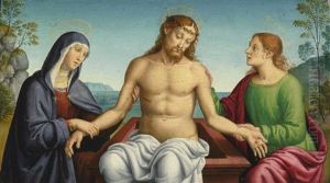 Pieta With The Madonna And Saint John The Evangelist by Spagna (Giovanni lo Spagnolo)