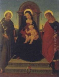 Madonna And Child Enthroned With Saints by Spagna (Giovanni lo Spagnolo)