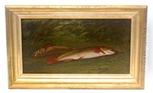 Ttwo Brook Trout Or Catch Of The Day, Circa 1870 by Frederick A. Spang