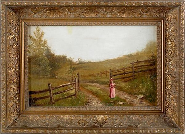 Landscape With A Woman In A Pink Dress - view 1
