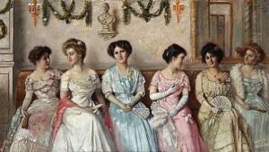 Ladies To A Dance Ball, On The Wall A Bust Of Emperor Wilhelm Ii Germany by Paul Spangenberg