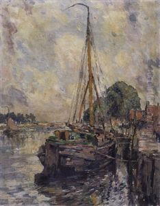 Boot Aan De Kade by Leo Spanoghe