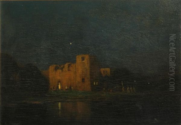 Evening Gathering At An Adobe - view 1