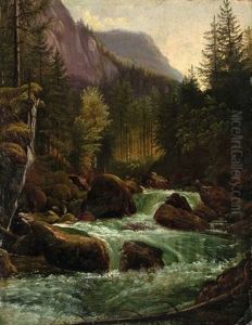 Gebirgsbach by Karl Christian Sparmann
