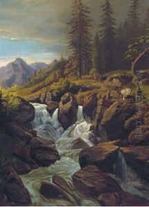 Anfang Des Lautenbrunner Tales Mit Jungfraujoch, Switzerland by Karl Christian Sparmann