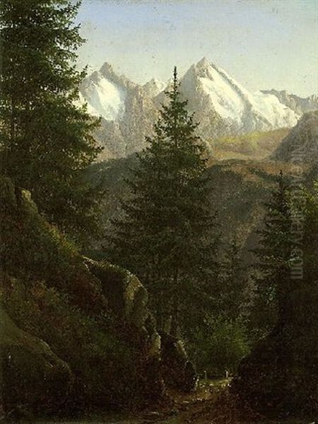 Verschneite Berggipfel - view 1