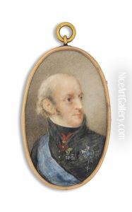 Charles Xiii (1748-1818), King Of Sweden 1809-1818, And King Of Norway 1814-1818, In Black Uniform And Black Stock, Wearing The Blue Sash And Breast-star Of The Royal Swedish Order Of The Seraphim, The Order Of Charles Xiii, And The Badges Of The Polar St