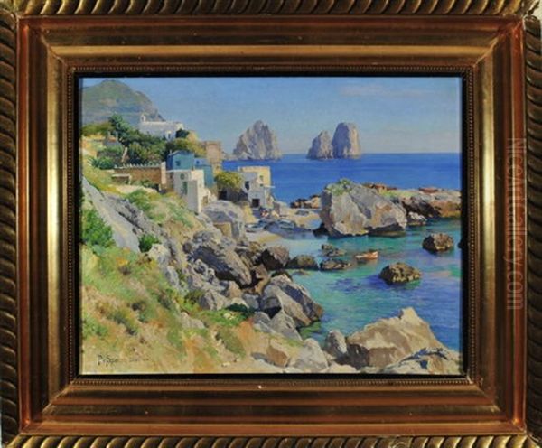 Capri - Kuste Bei Marina Piccola Mit Blick Auf Die Farglioni - view 1