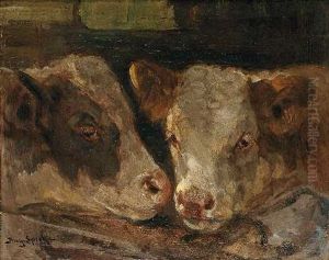 Zwei Kuhe by August Specht