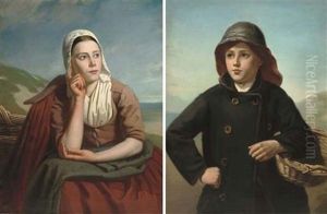 A Young Fisher Couple (pair)