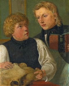 Doppelportrat Der Jungen Maler Carl Julius Milde (1803-1875) Und Friedrich Nerly by Erwin Speckter