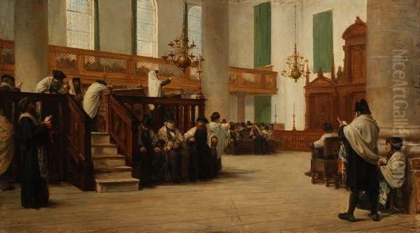 La Priere De Kippour Dans La Synagogue Portugaise D'amsterdam - view 1