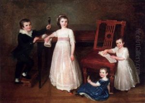 Group Portrait Of The Bondely Children Albert, Justine, Sophie And Emilie