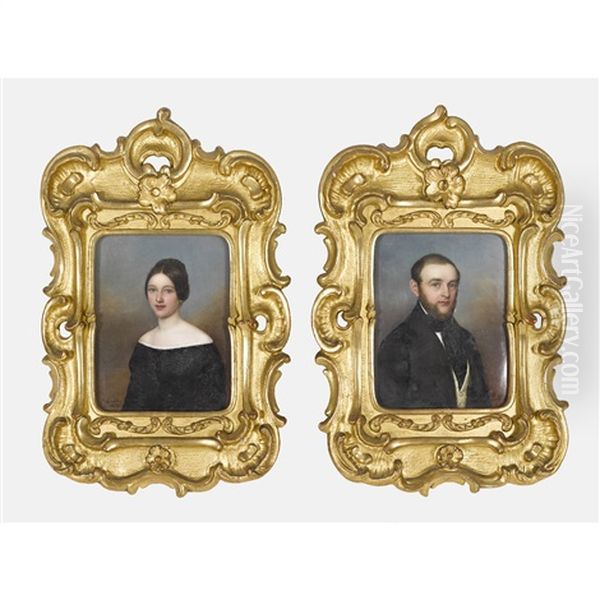 Portrats Von Eduard Und Cornelia Merian-koechlin. Gegenstucke - view 1