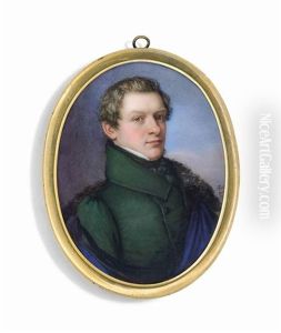 A Young Gentleman In Green Coat; Sky Background