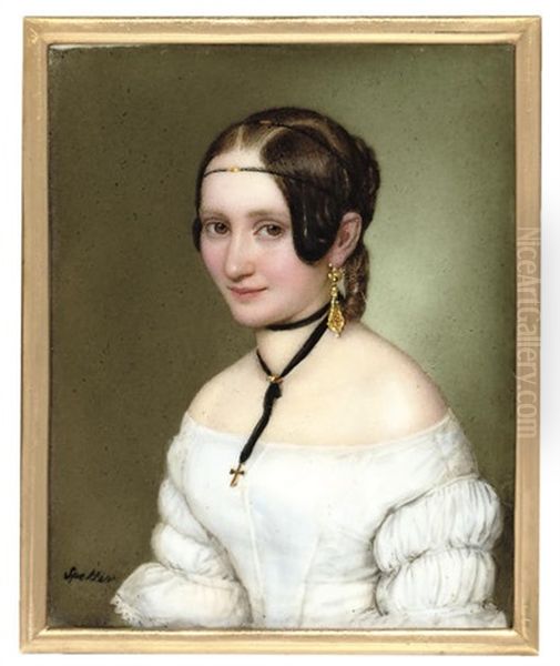 A Young Lady, In Off-the-shoulder White Dress - view 1