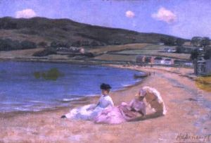 Figures Resting On A Beach by Harry Spence