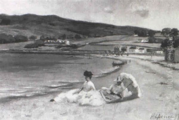 Ladies Reclining On The Beach - view 1