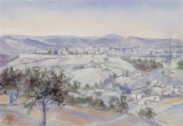 Panoramic View Of Jerusalem, East Side From The Lower Slopes Of Mount Scopus - view 1