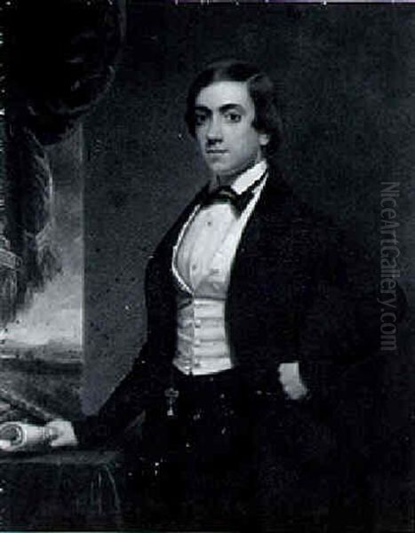 Portrait Of A Young Gentleman Holding Sheet Music And Standing By A Window - view 1
