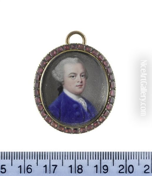 Nathaniel Ryder, 1st Baron Harrowby, Wearing Blue Coat And Waistcoat, White Stock And Lace Cravat, His Powdered Wig Worn En Queue And Tied With A Black... - view 1