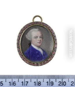Nathaniel Ryder, 1st Baron Harrowby, Wearing Blue Coat And Waistcoat, White Stock And Lace Cravat, His Powdered Wig Worn En Queue And Tied With A Black... by Gervase Spencer
