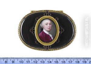 A Gentleman, Wearing Crimson Coat, White Stock And Lace Cravat, His Powdered Wig Worn En Queue And Tied With A Black Ribbon Bow