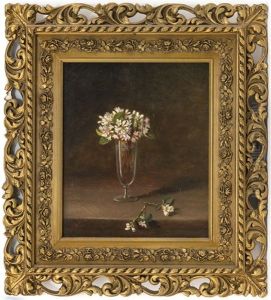 Still Life Of Flowers In A Glass Vase by John Clinton Spencer