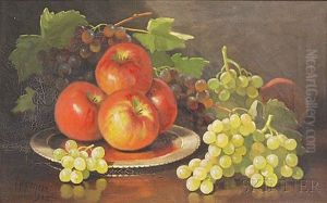 Still Life With Apples And Grapes by John Clinton Spencer