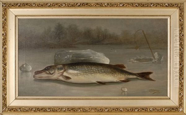 Ice Fishing Scene, Fresh Pike - view 1