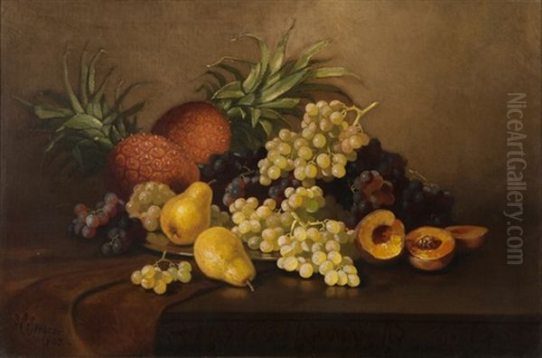 Still Life Of Pineapples, Peaches, Grapes, Pears - view 1