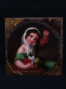 Girl With Flowers by Lilly Martin Spencer