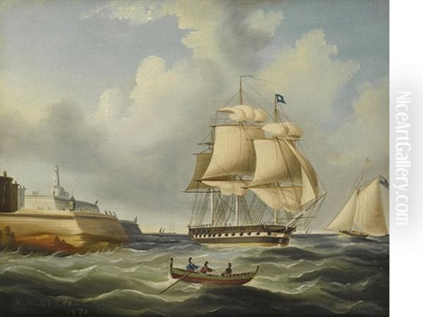 A British Frigate Off Malta - view 1
