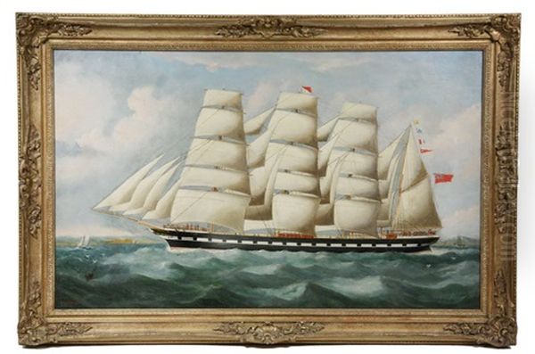 Ships Portrait Of British Four Mast Barque 'penares' - view 1