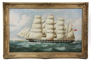 Ships Portrait Of British Four Mast Barque 'penares'