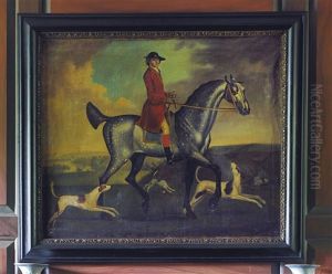 Horse And Rider With Three Hunting Dogs by Thomas Spencer
