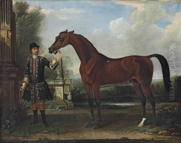 Bay Bolton , Held By A Groom, In A Parkland Setting - view 1