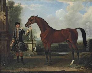 Bay Bolton , Held By A Groom, In A Parkland Setting by Thomas Spencer