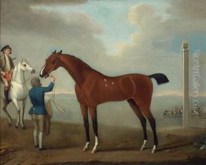The Racehorse "flying Childers" With Groom And Rider, A View Of Newmarket Beyond